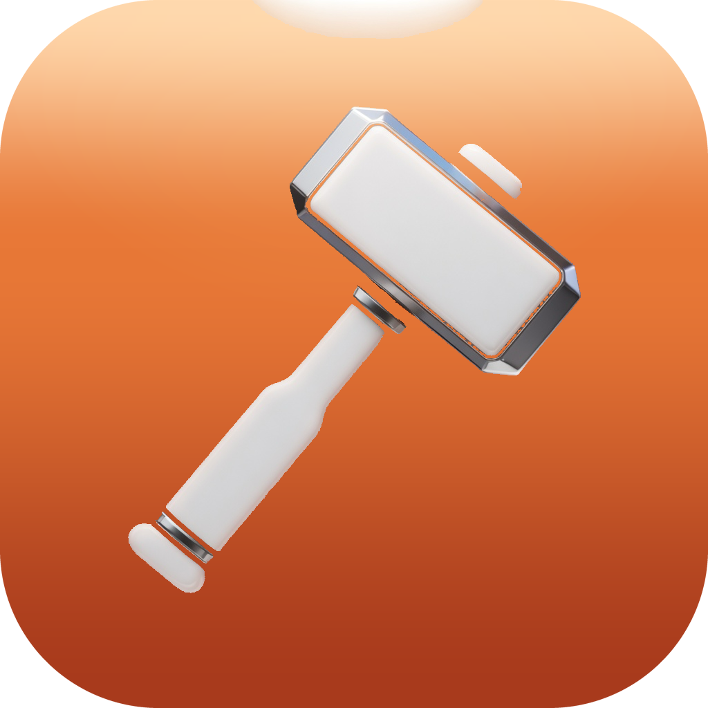 SuperGrok Mac's app icon: a silver sledgehammer on an ember-orange gradient